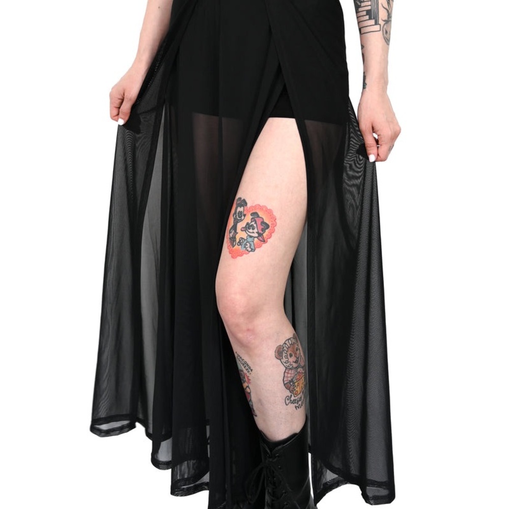 Foxblood Sheer Maxi Skirt with built in shorts 4X